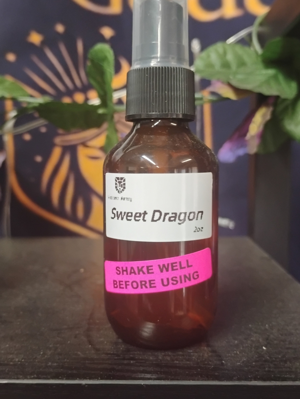 Sweet Dragon Body Oil Spray by (unbranded) — Brown Bottle, Pink Label